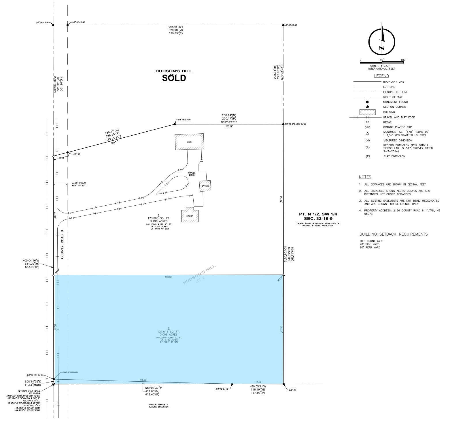 Hudson's Hill parcel map